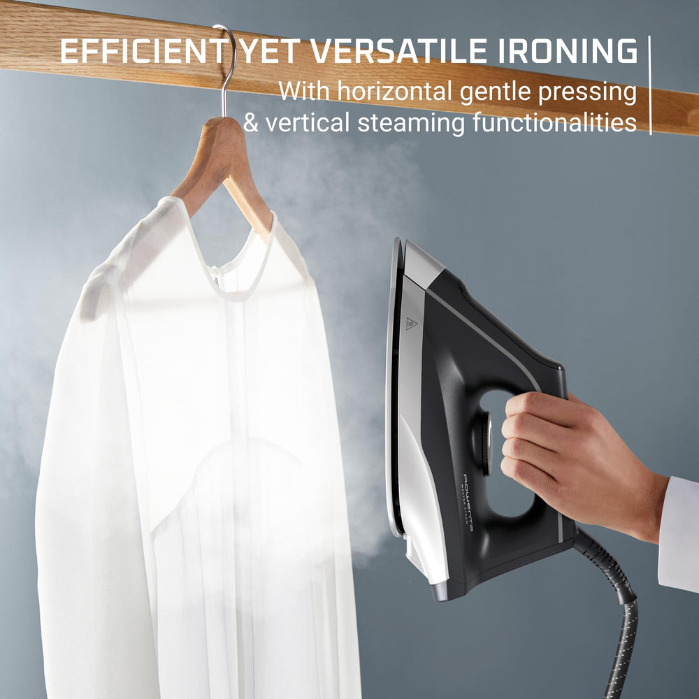 Rowenta precision tip steaming a shirt collar for accurate wrinkle removal