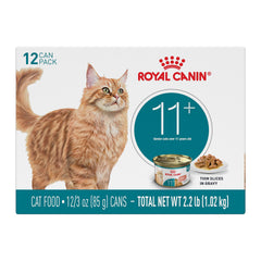 ROYAL CANIN front can view showing product branding and senior formula benefit