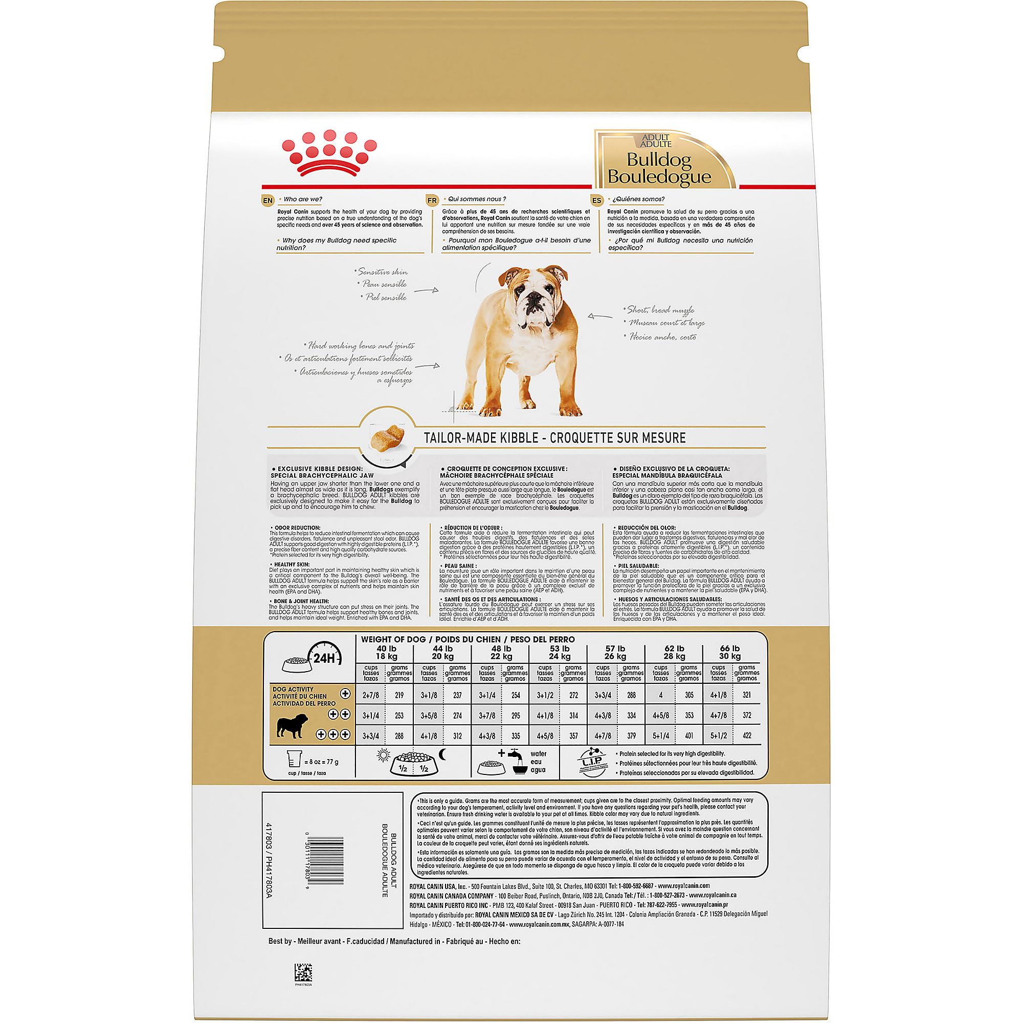 ROYAL CANIN close-up of wave-shaped kibble revealing texture benefit
