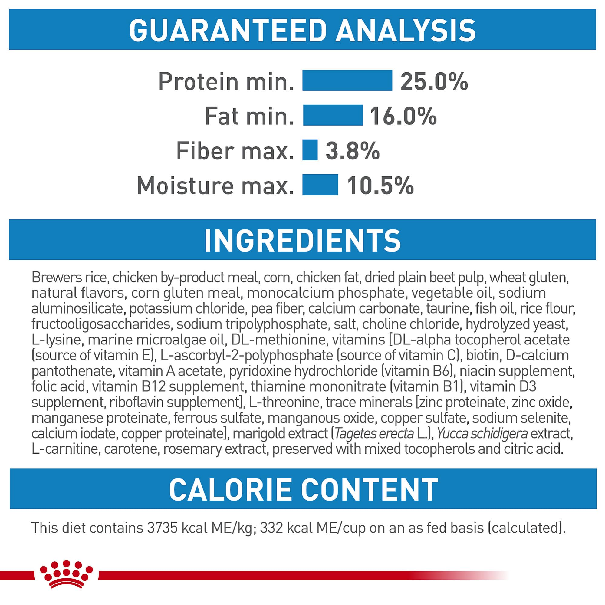 ROYAL CANIN measuring scoop and serving showing precise feeding guidance