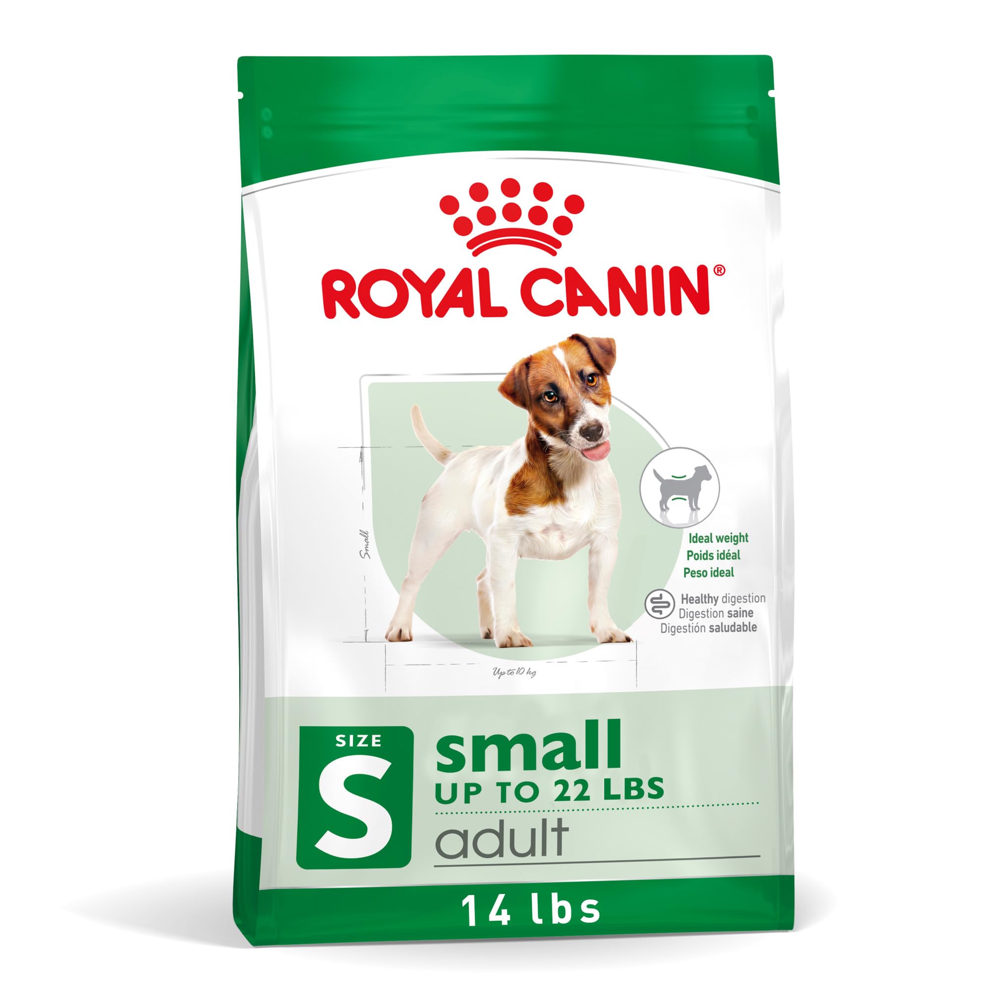 Royal Canin bag front view showing small-breed formula benefit