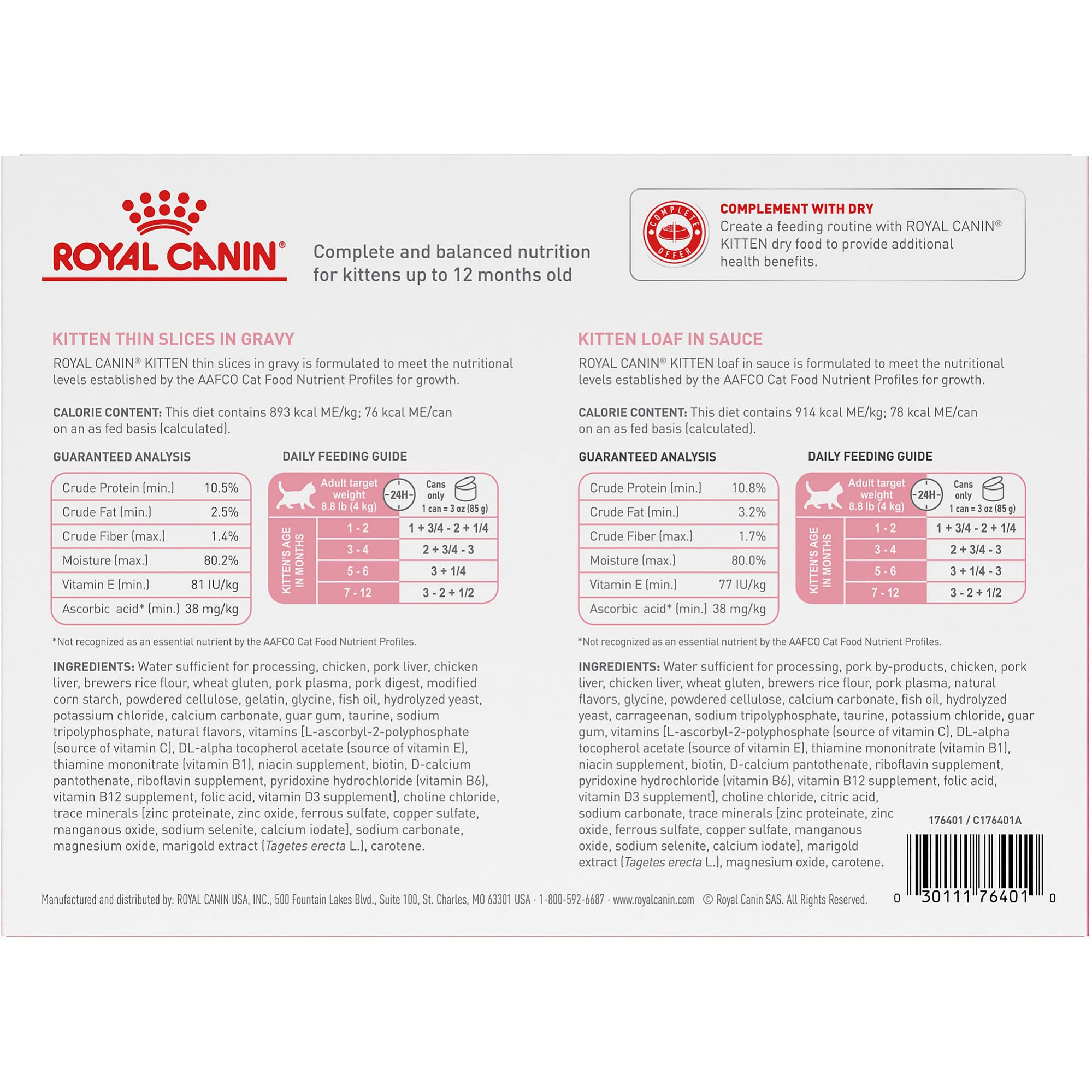 ROYAL CANIN thin slices in gravy can top view highlighting soft texture and easy chewing