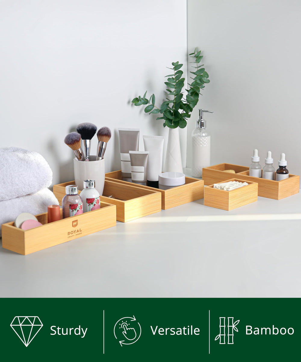 ROYAL CRAFT WOOD trays holding kitchen utensils for easy access benefit