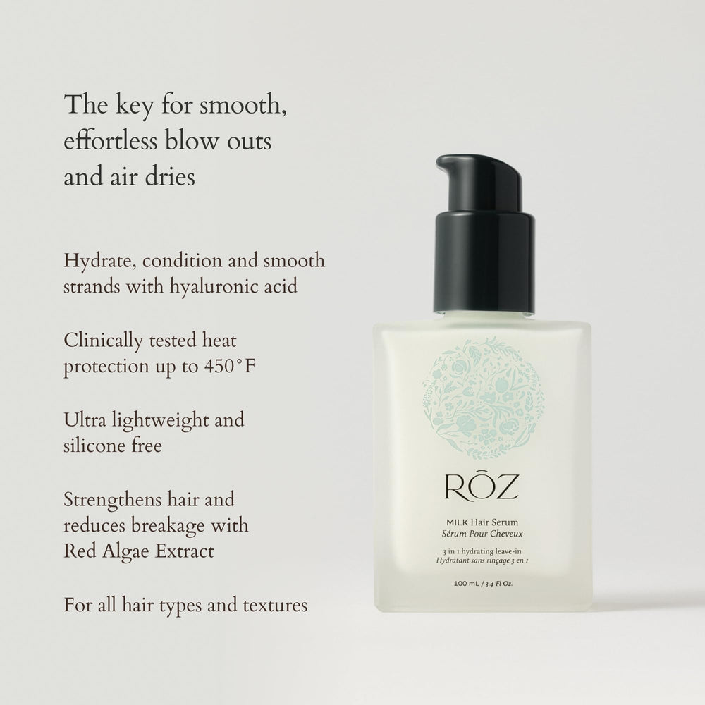 RŌZ bottle beside sunglasses to show 3.4 fl oz scale and portability benefit