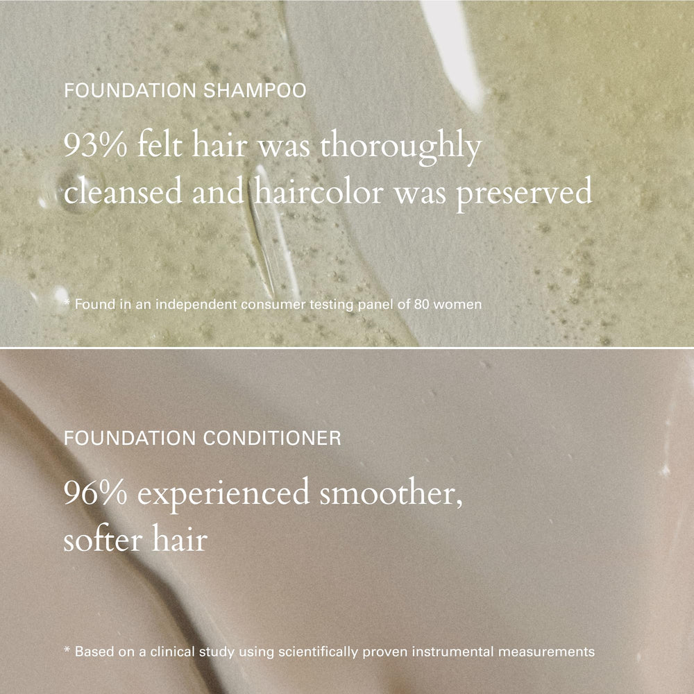 RŌZ shampoo lather texture demonstrating gentle cleansing without sulfates