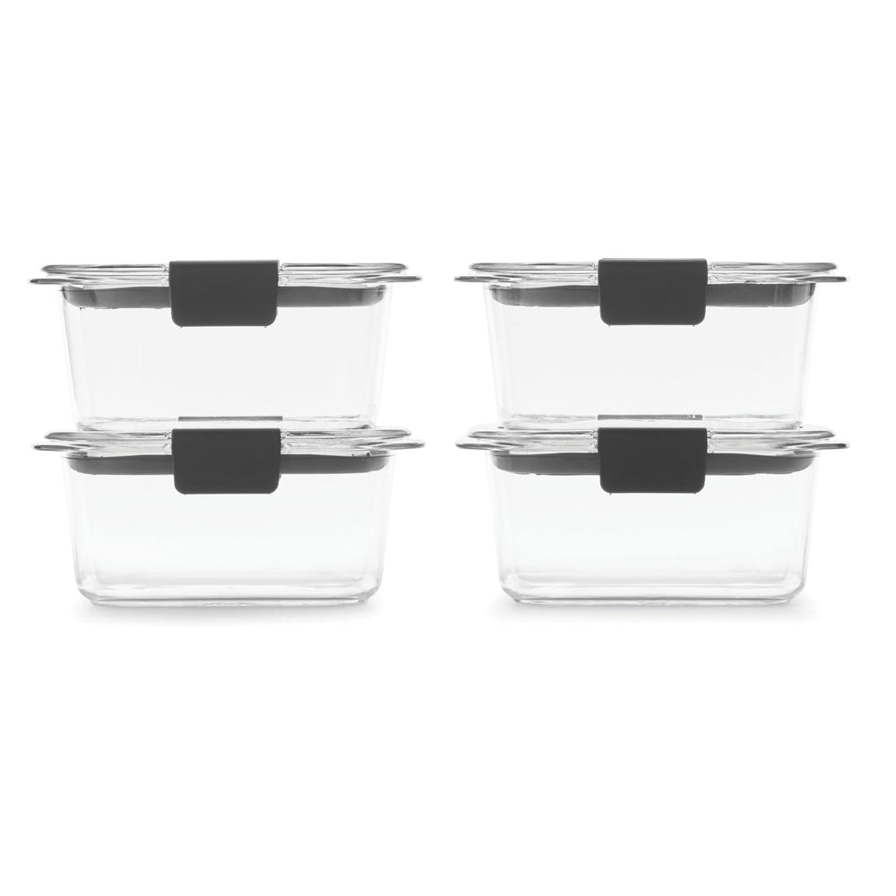 Rubbermaid Brilliance clear closed lid detail showing airtight seal for leak protection