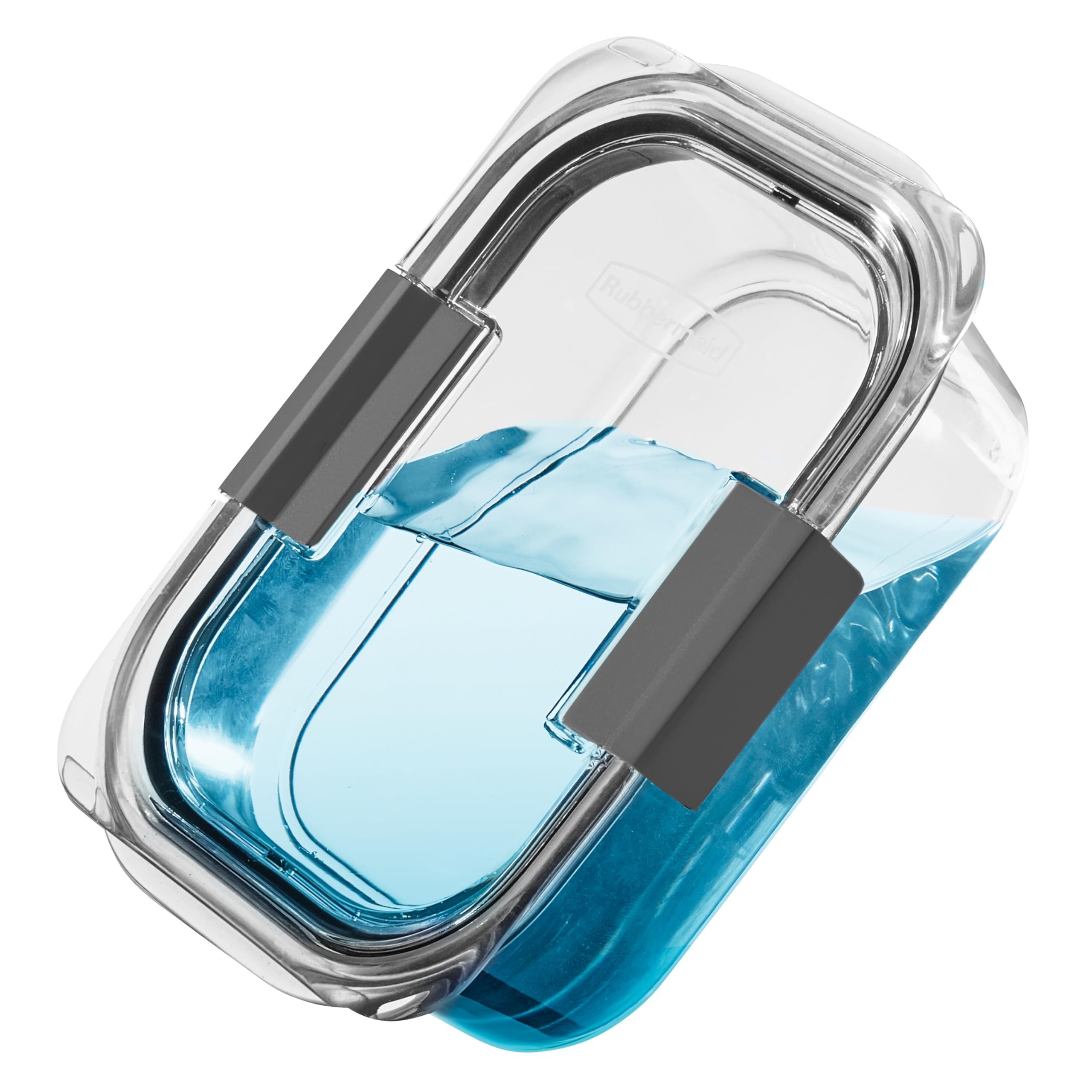 Rubbermaid Brilliance container with salad inside showing clear view benefit