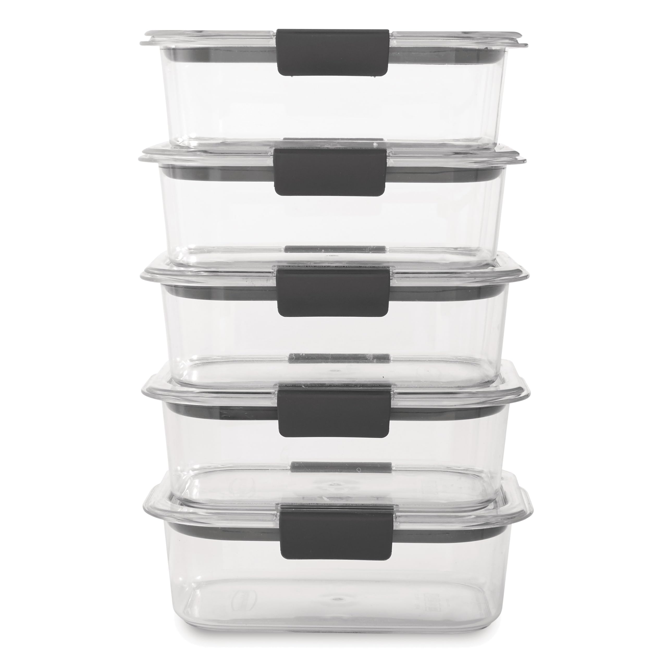 Rubbermaid Brilliance lid close-up showing airtight latch and silicone seal benefit