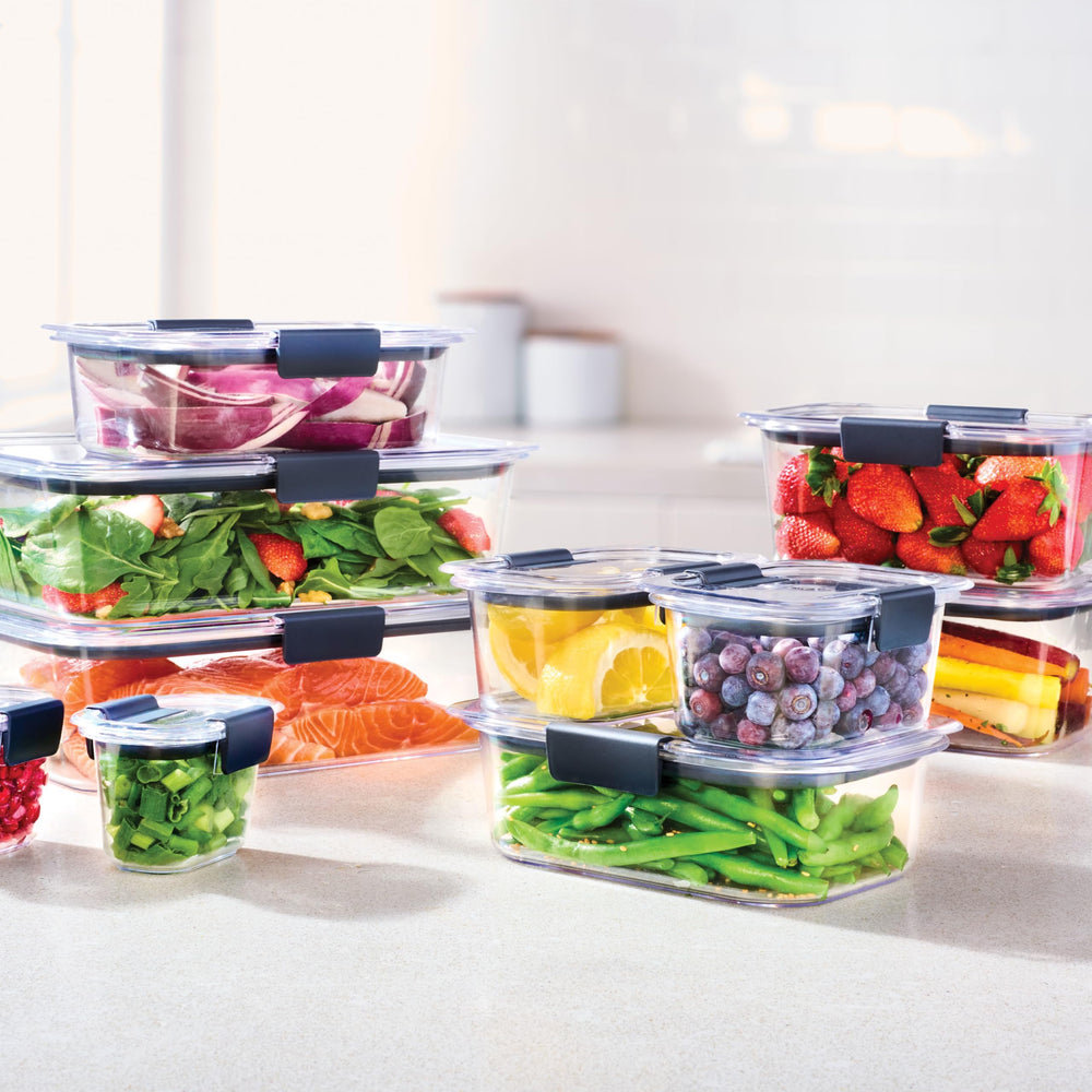 Rubbermaid Brilliance nested bases showing compact storage and organized pantry benefit