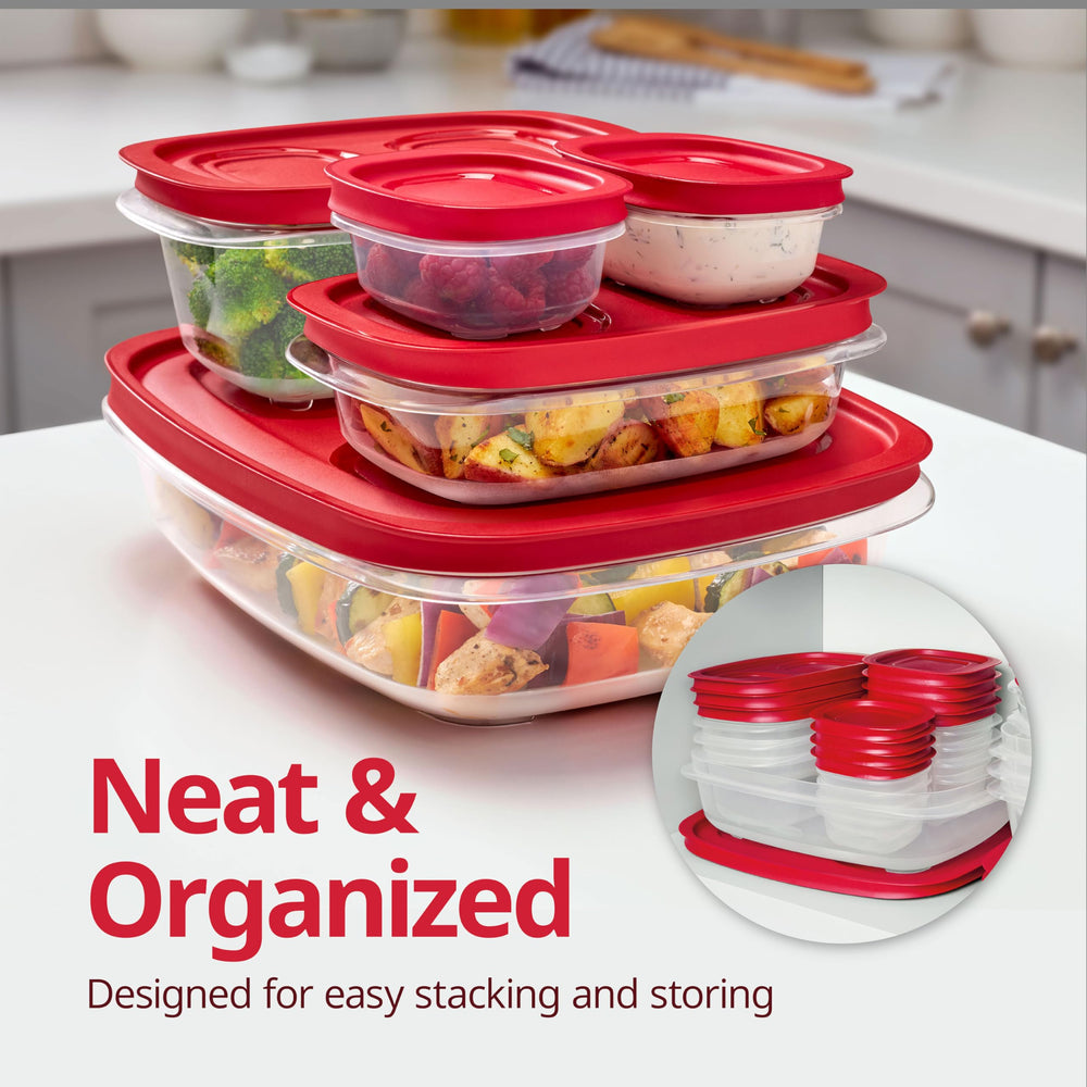 Rubbermaid close-up of ridged SecureGrip lids highlighting stable stacking