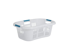 Rubbermaid front view of hip-hugger basket showing ergonomic shape and easy carry