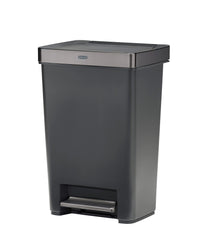Rubbermaid front view showing charcoal finish and sleek profile for modern kitchens