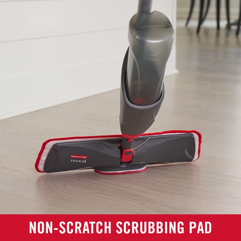 Rubbermaid Reveal mop in use on kitchen floor demonstrating quick cleanups