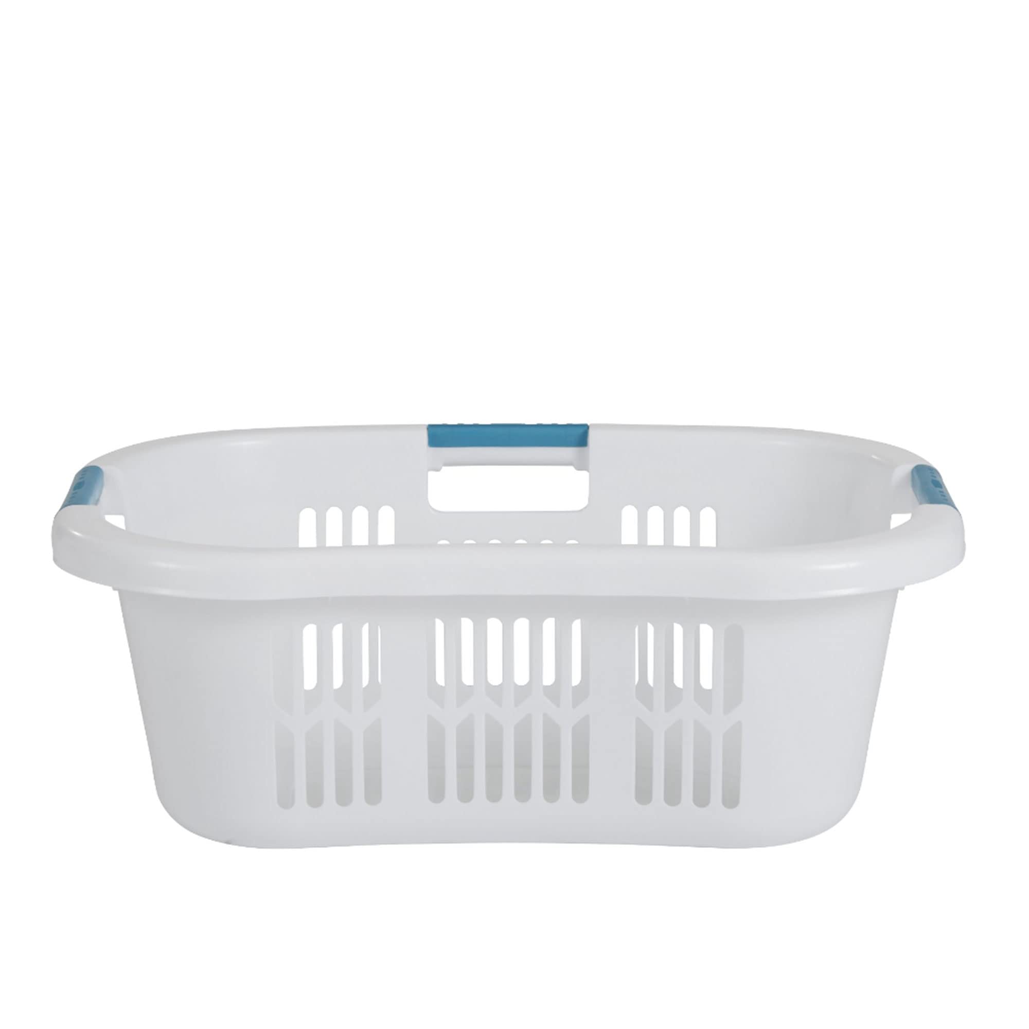 Rubbermaid royal blue handle close-up showing comfort grip for easier carrying