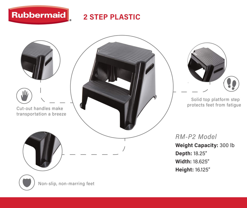 Rubbermaid close-up of top platform showing wide stable standing area