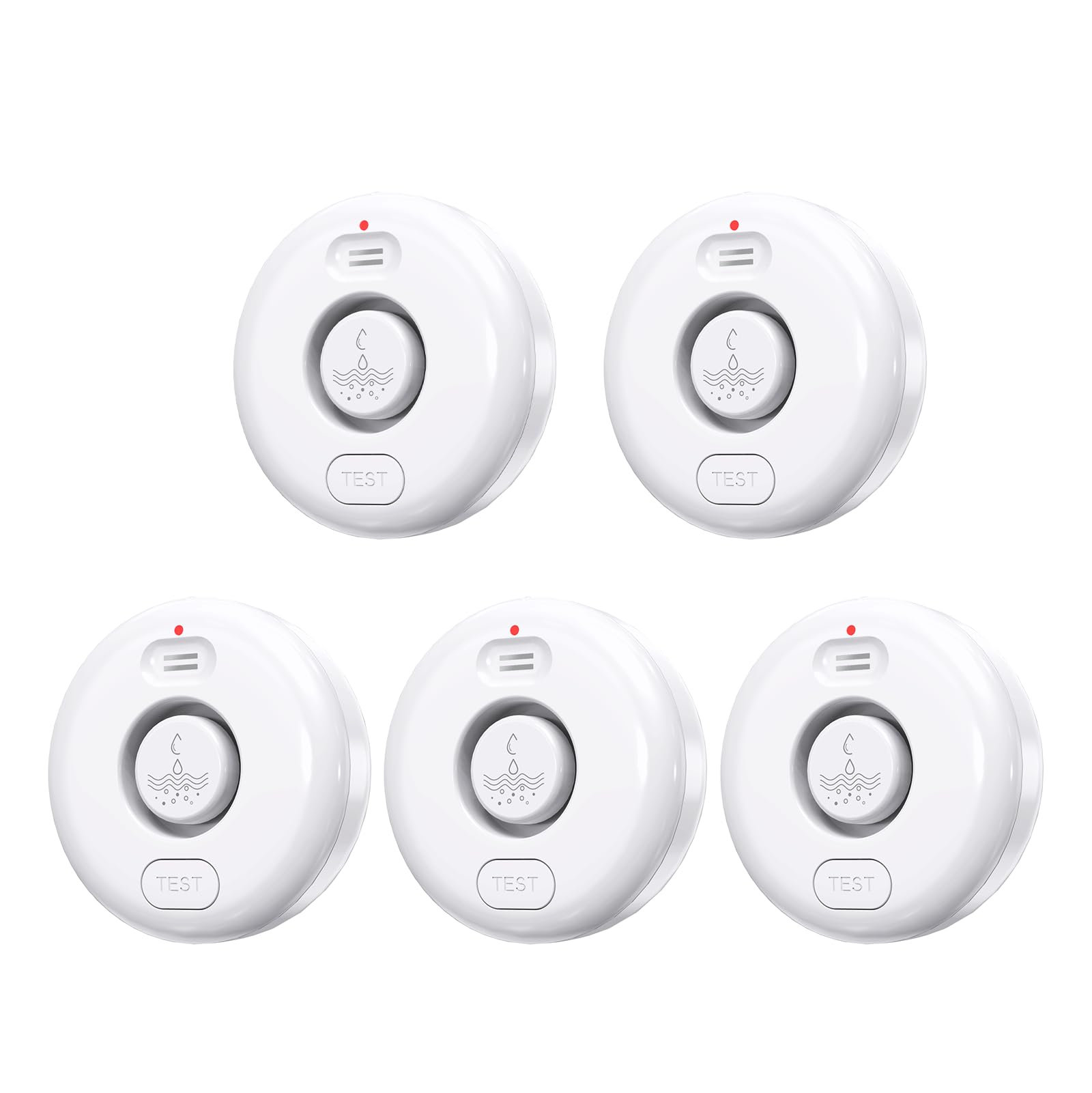 RUIKORING front view showing five detectors and packaging, easy home protection