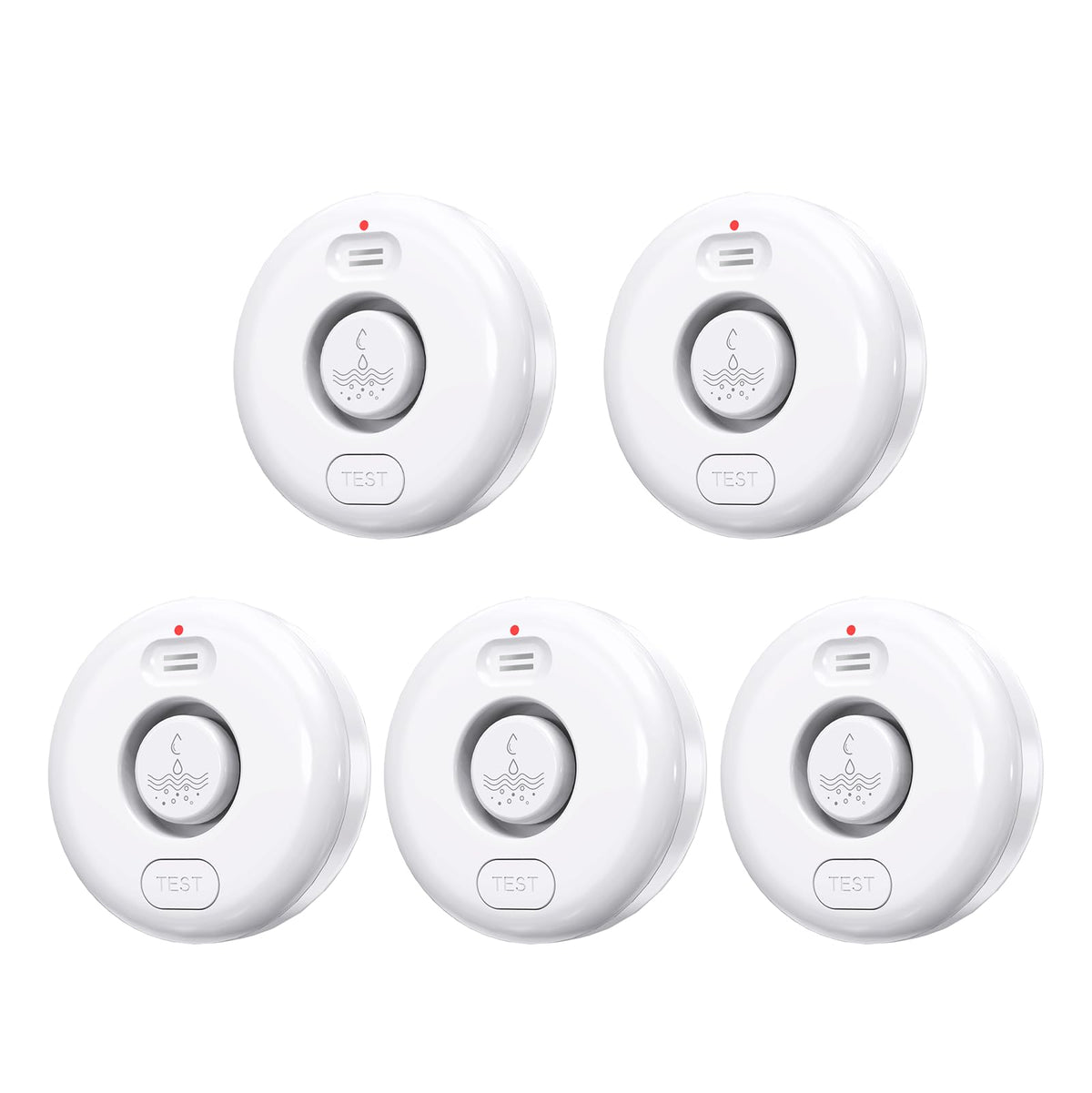 RUIKORING front view showing five detectors and packaging, easy home protection