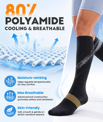 RUIXUE breathable calf mesh detail keeping legs cooler and moisture-free