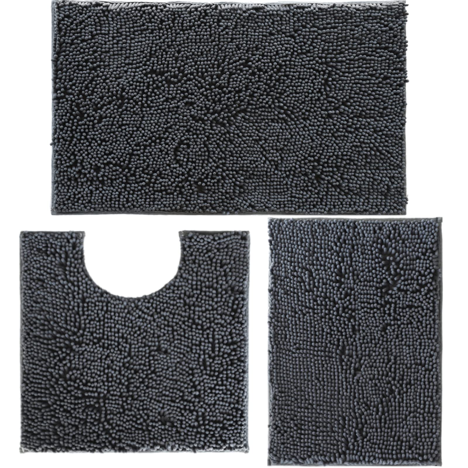 RUN HELIX front view of three-piece bath rug set, shows coordinated look and comfort