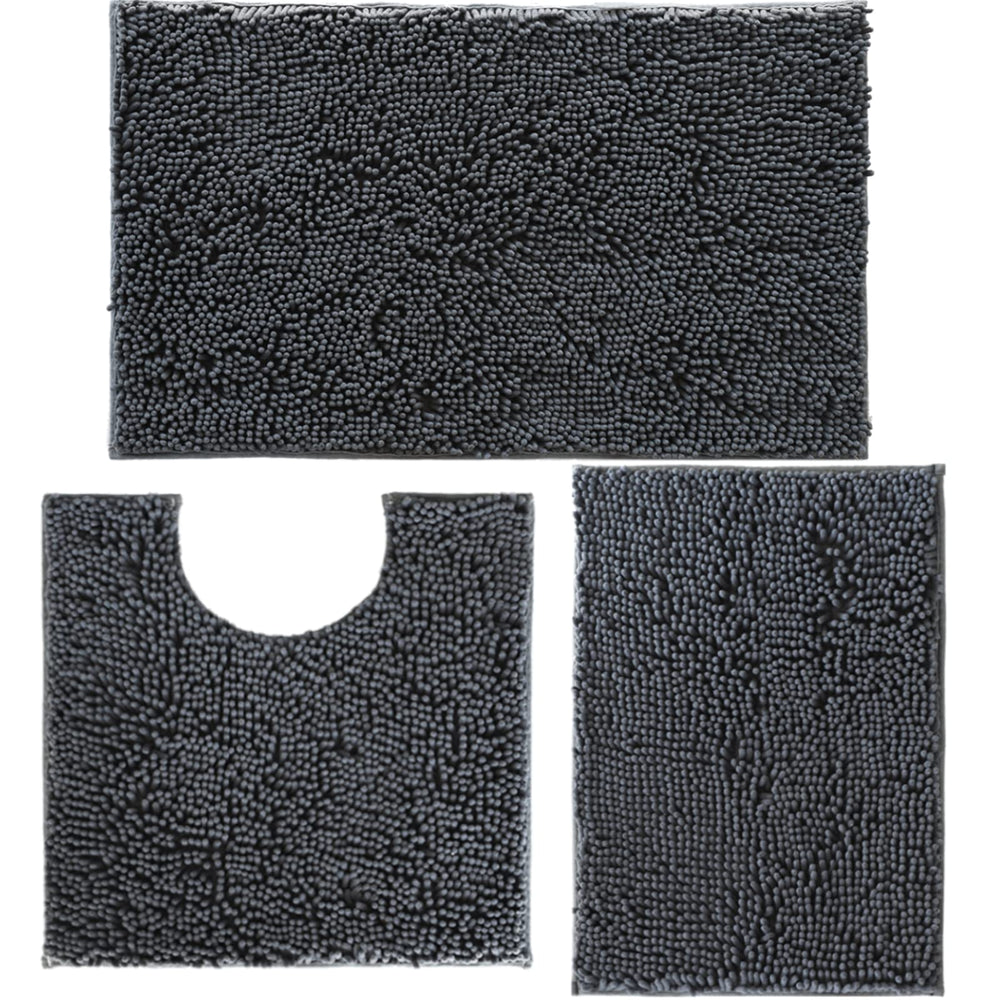 RUN HELIX front view of three-piece bath rug set, shows coordinated look and comfort