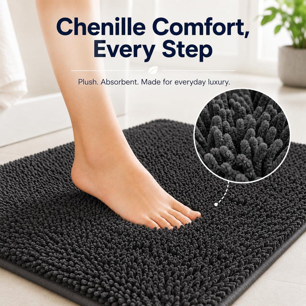 RUN HELIX small mat at bathroom doorway, offering quick water pickup benefit