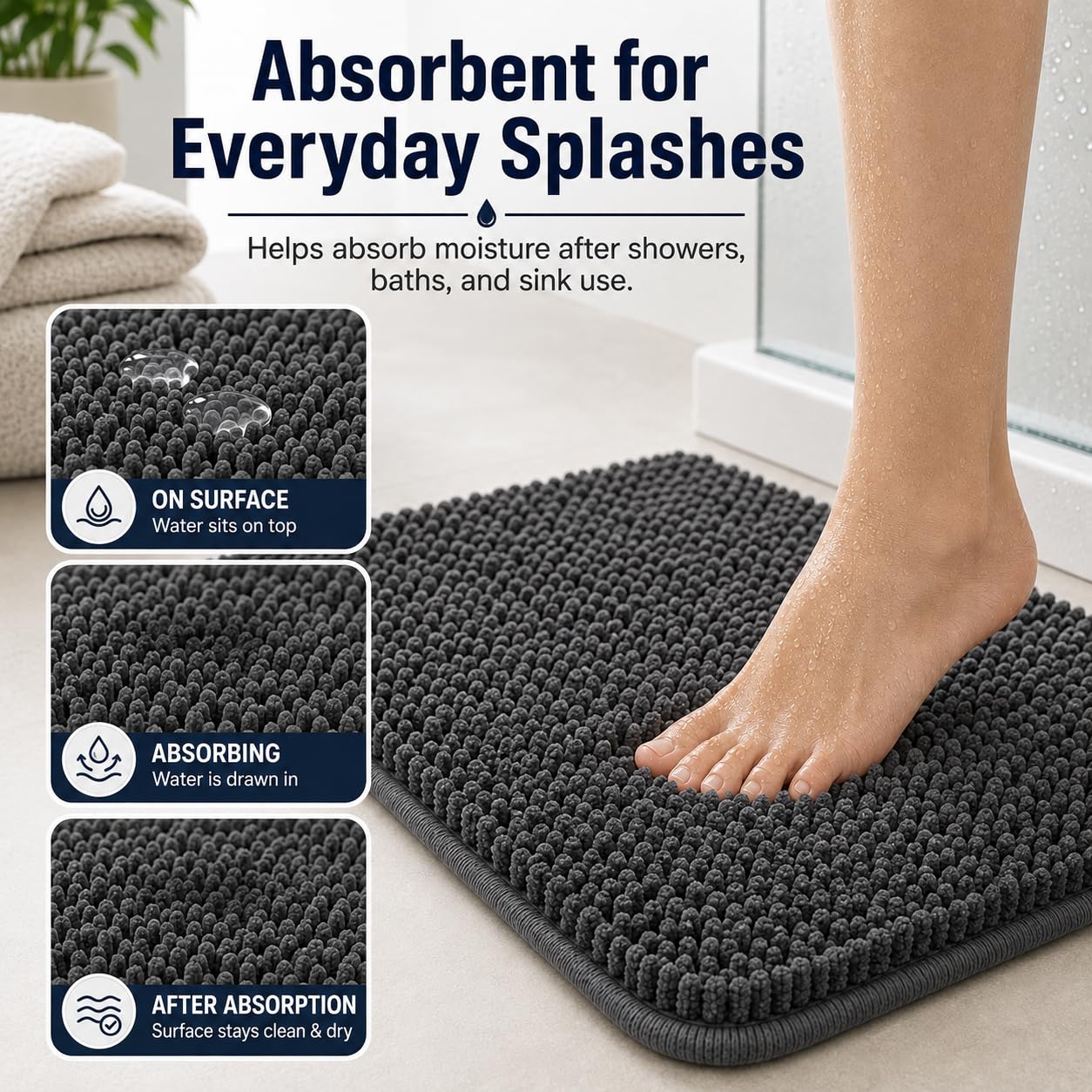 RUN HELIX U-shaped toilet rug installed, providing comfort and splash protection