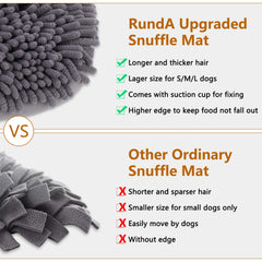 Dog using Rundik snuffle mat at home enjoying scent foraging activity
