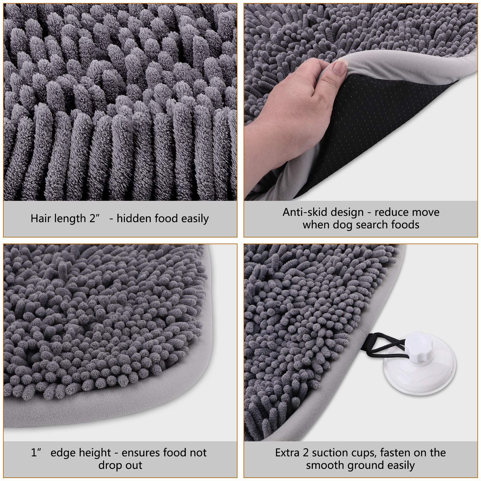 Rundik mat underside with suction cups and non-slip backing for stability
