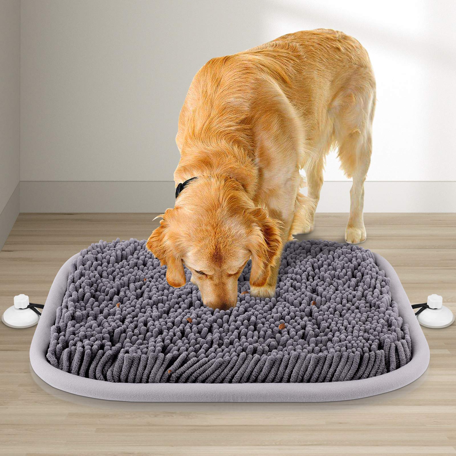 Rundik snuffle mat front view showing felt piles and raised edge for safe feeding