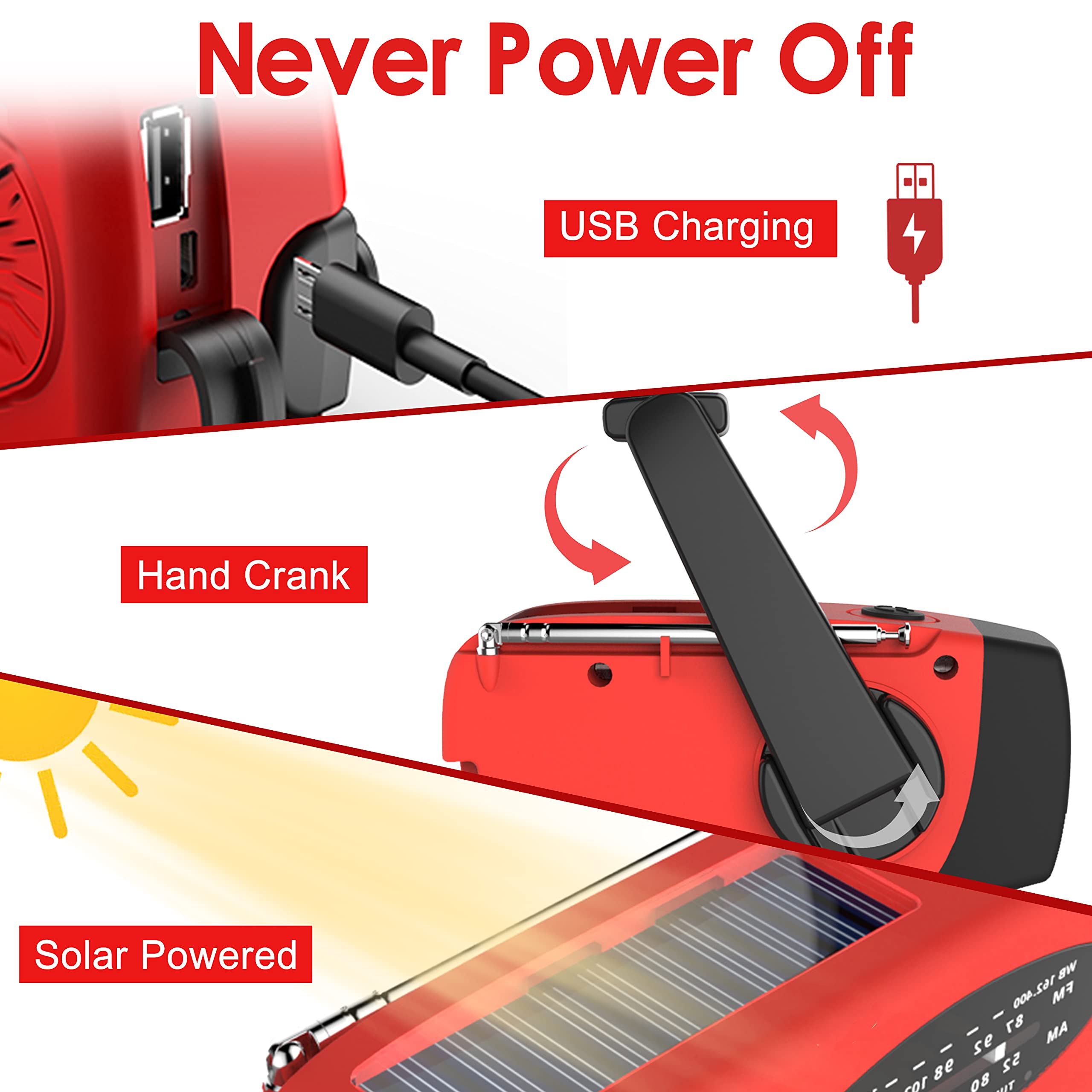 RunningSnail LED flashlight illuminating a campsite, bright emergency lighting