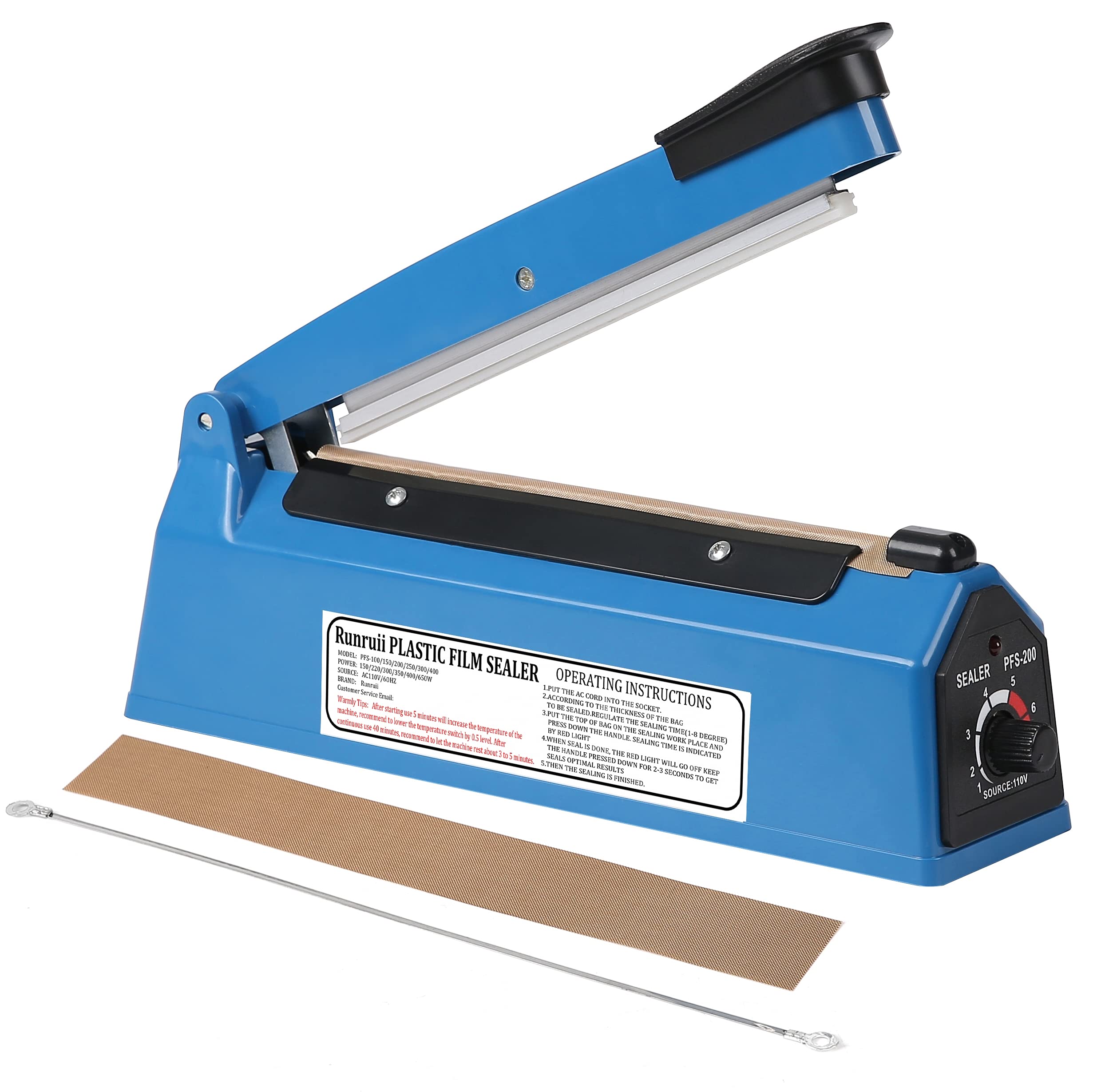 runruii front view of 12-inch sealer showing compact design and control benefits