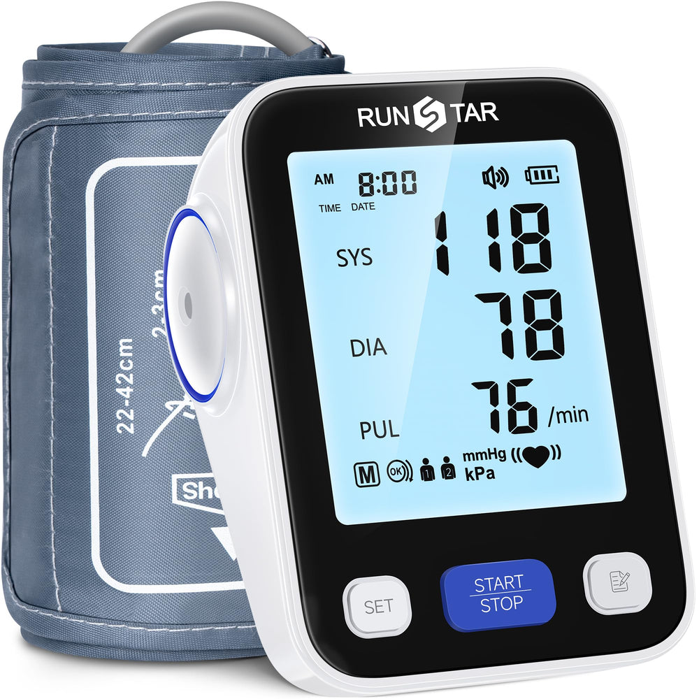 runstar front display showing clear blood pressure results and easy reading