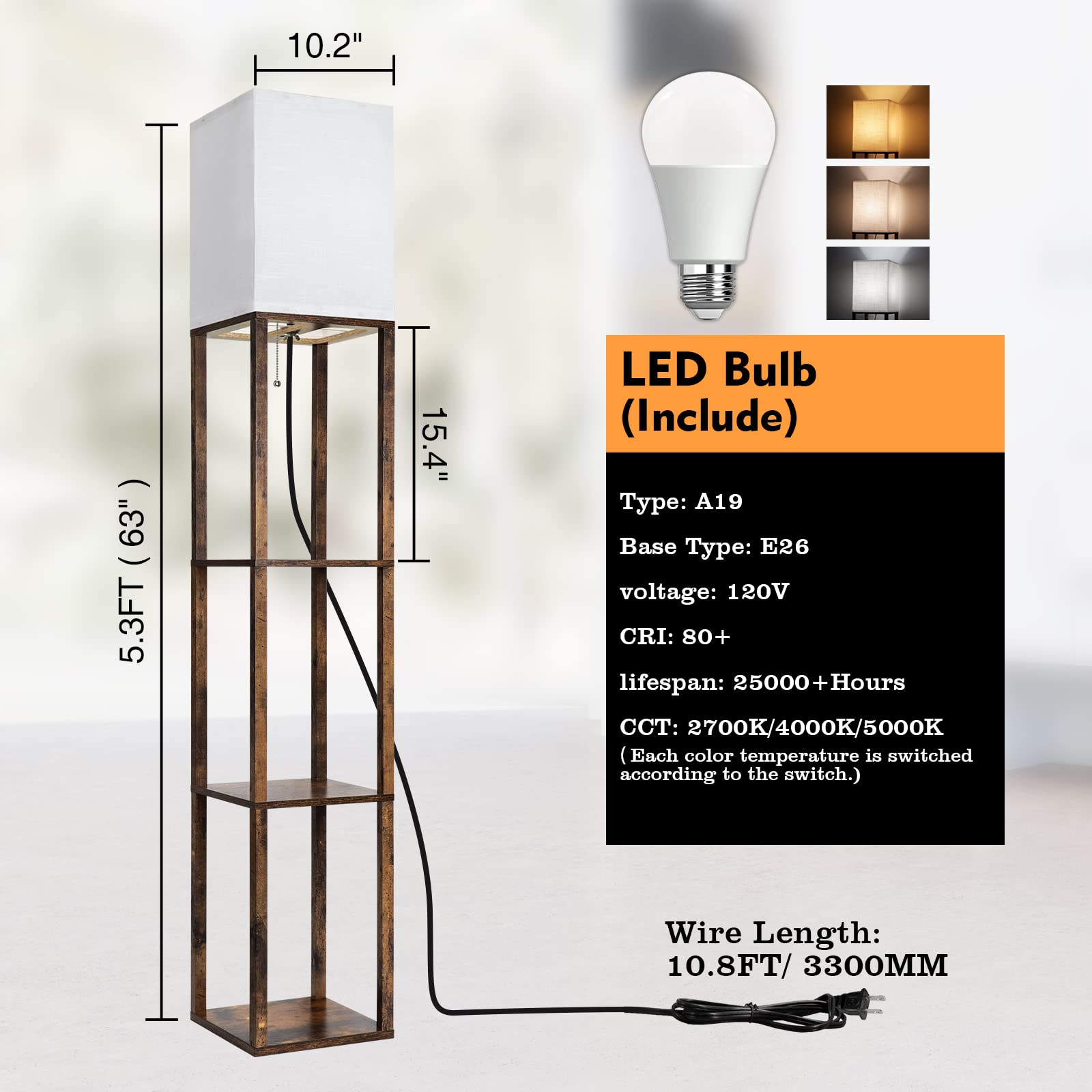 RUNTOP bedside styling with lamp providing task light and shelf storage