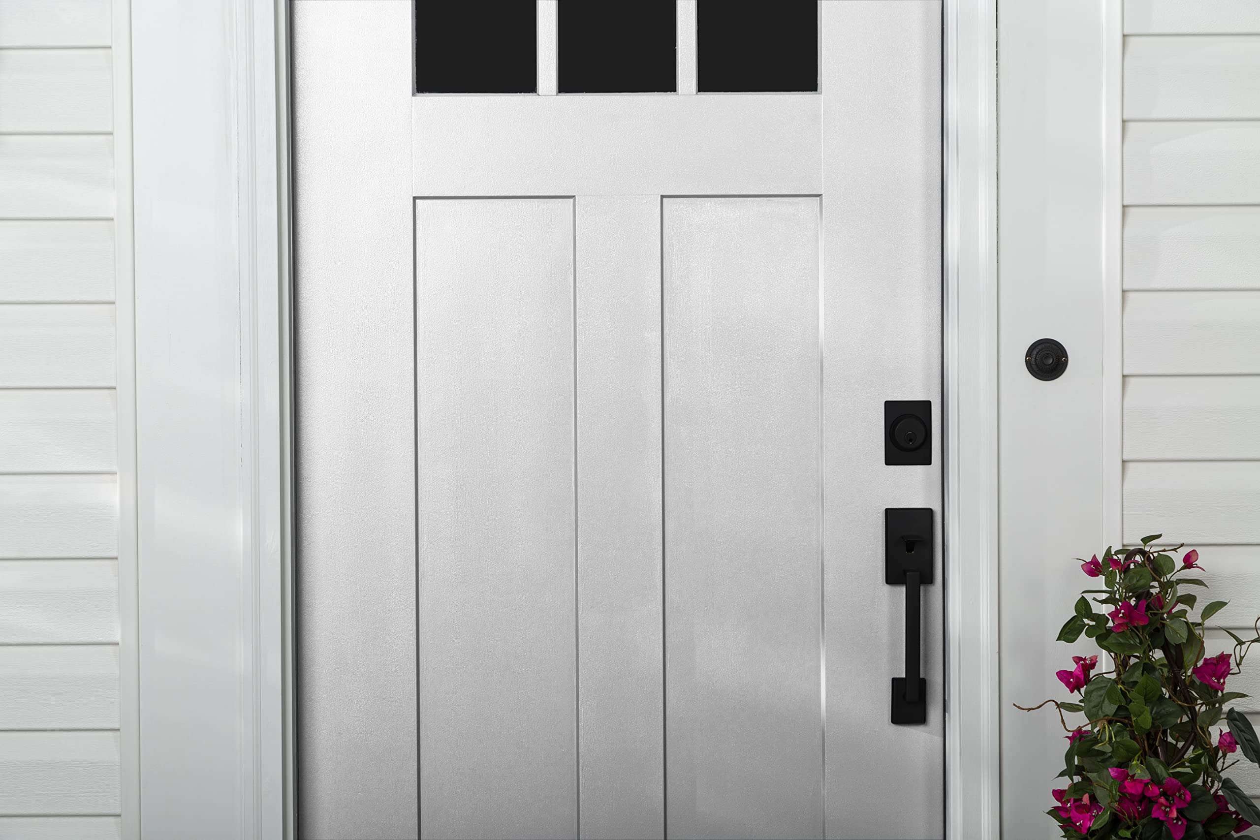 Open can of Rust-Oleum paint showing creamy satin white texture for smooth application and minimal splatter