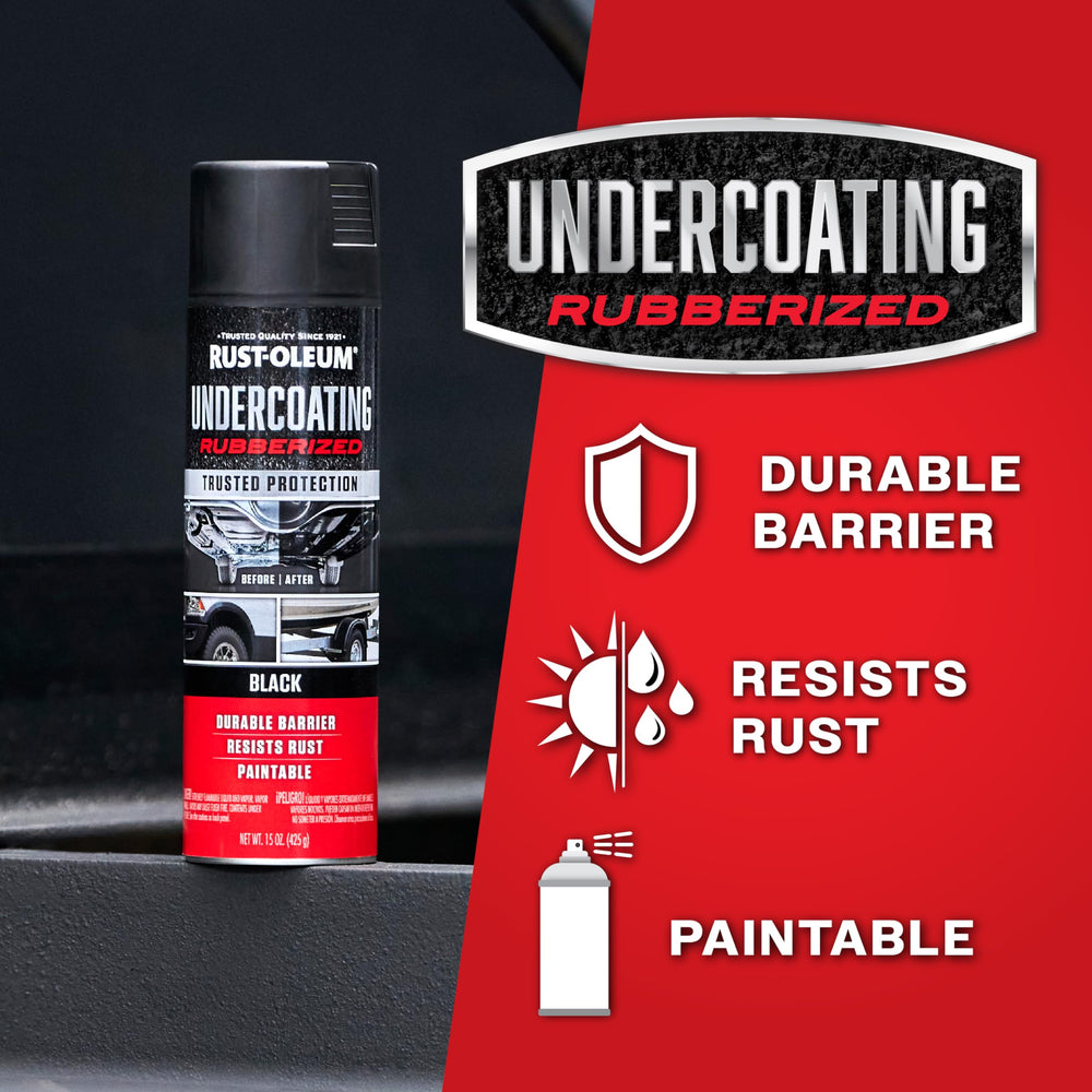 Rust-Oleum being applied to vehicle underbody for rust protection