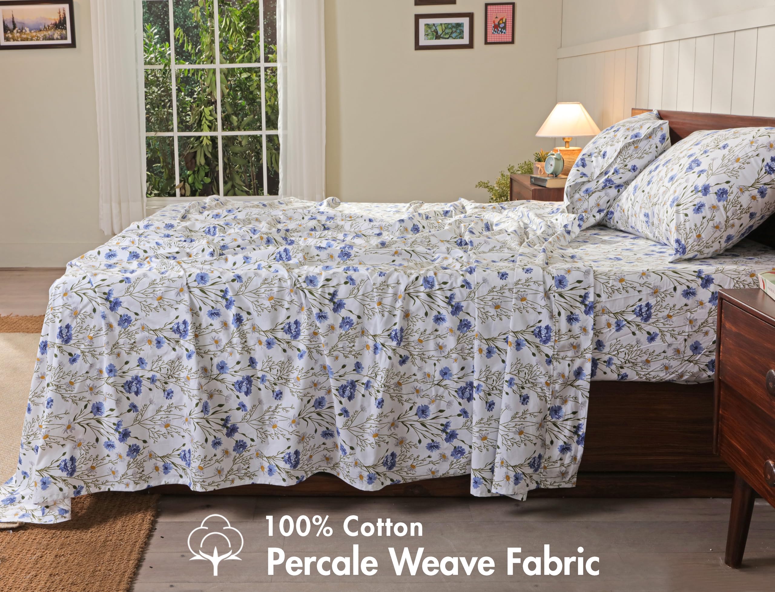 RUVANTI fitted sheet detail showing elastic edge and secure fit benefit