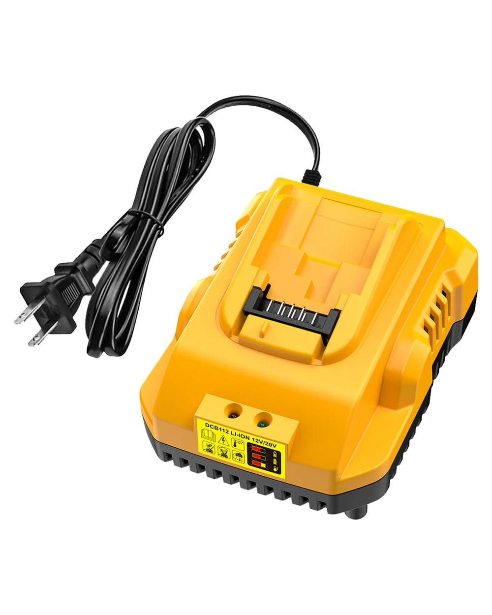 Ruzixt DCB112 front view showing charger profile and fast-charge benefit