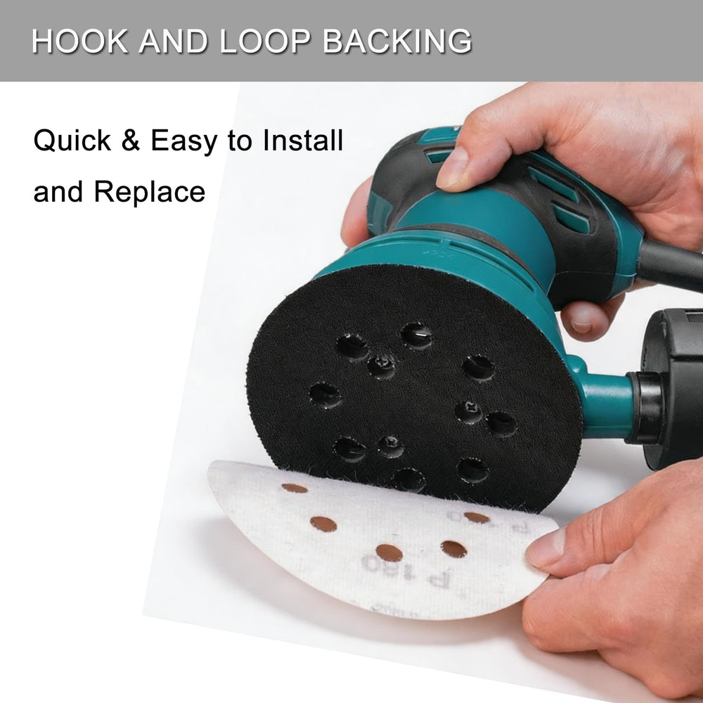 Rvetol sanding disc in use on wood for smooth material removal benefit