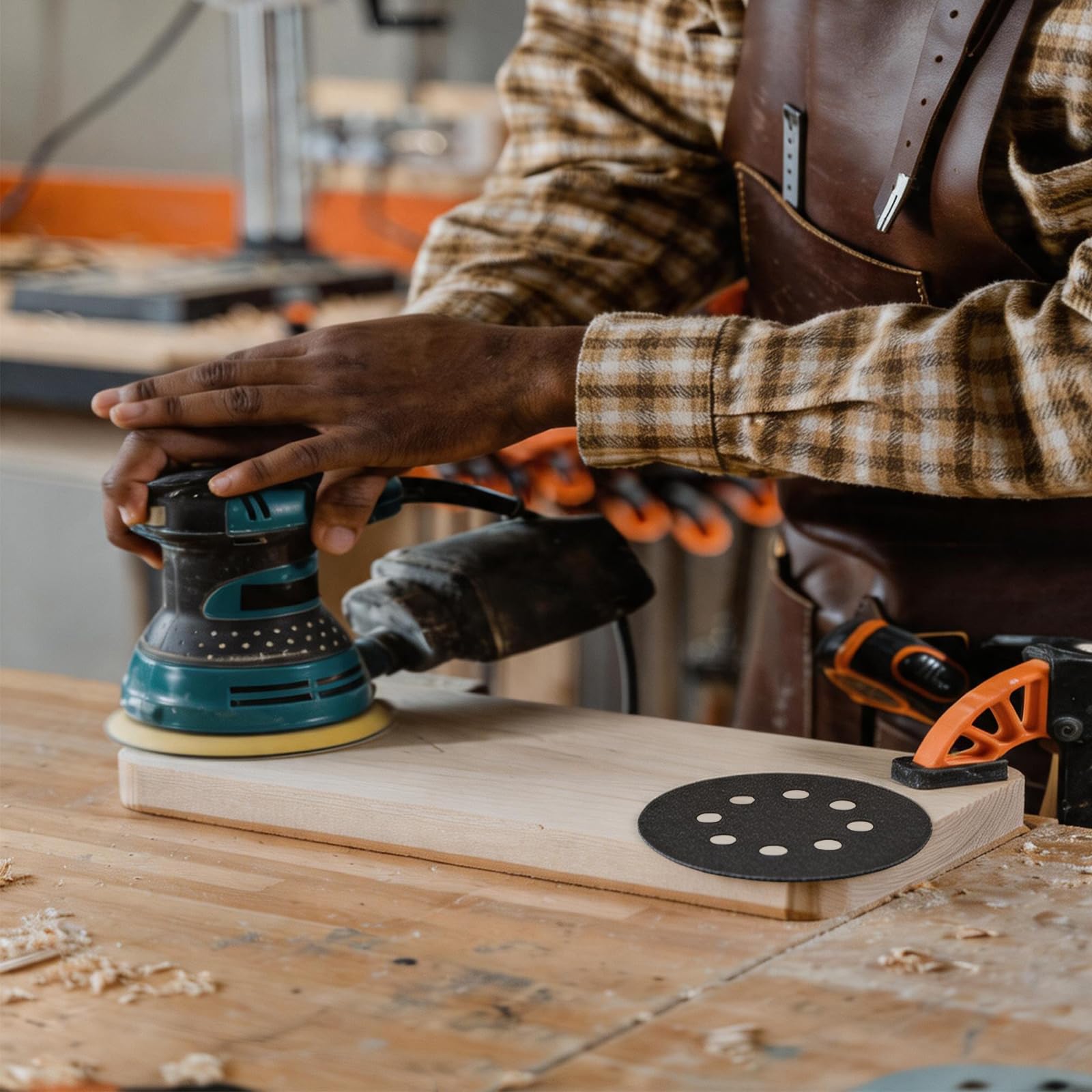 Rvetol wet sanding setup showing water use to reduce clogging benefit