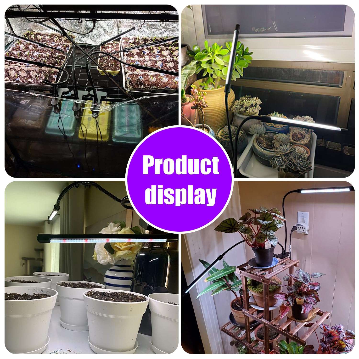 RWNTAO lifestyle scene of kitchen herb rack lit by the lights to keep herbs healthy and accessible