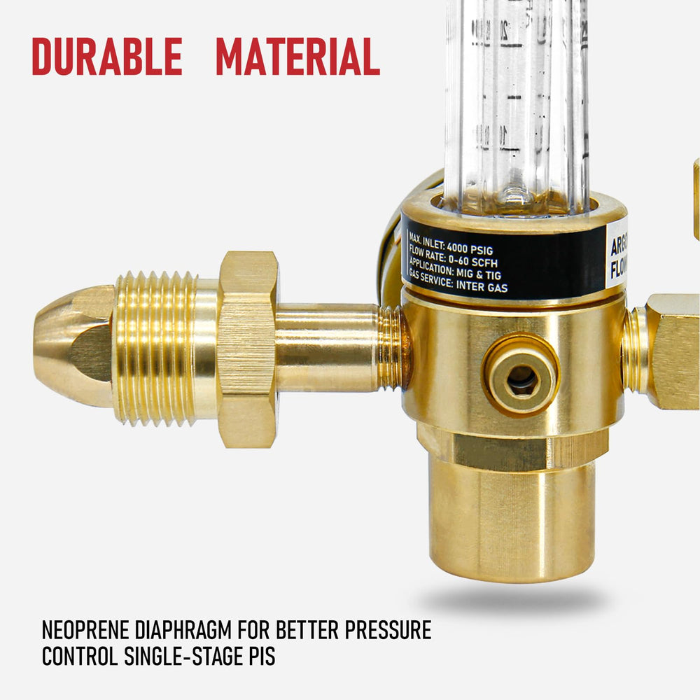 RX WELD regulator size comparison next to a hand for easy scale reference