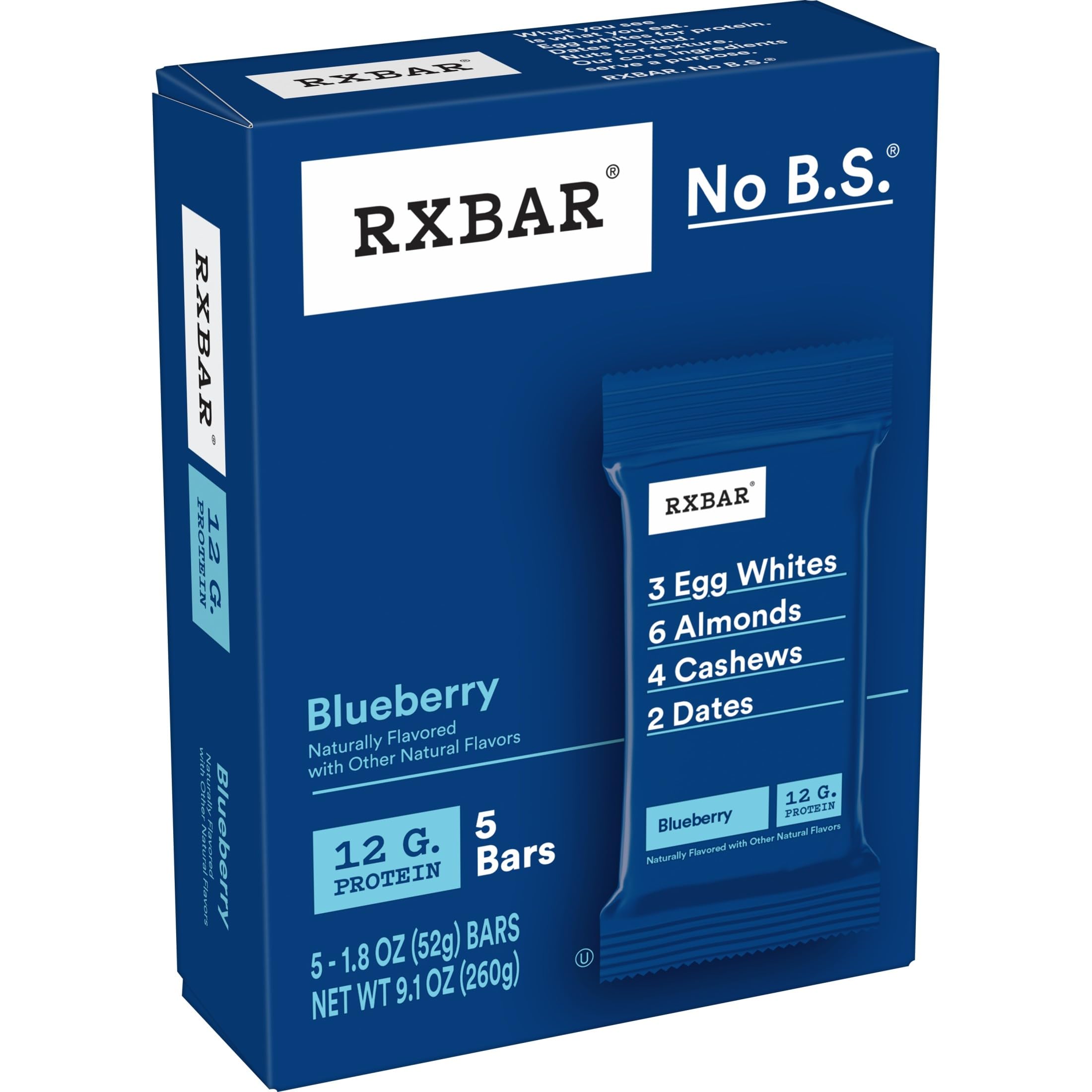 RXBAR blueberry six boxed pack stacked for pantry storage and multi-pack value