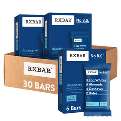 RXBAR blueberry front packaging showing brand and count for easy grab-and-go
