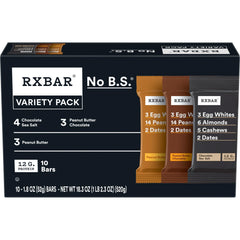 RXBAR front box showing three-flavor variety and benefits
