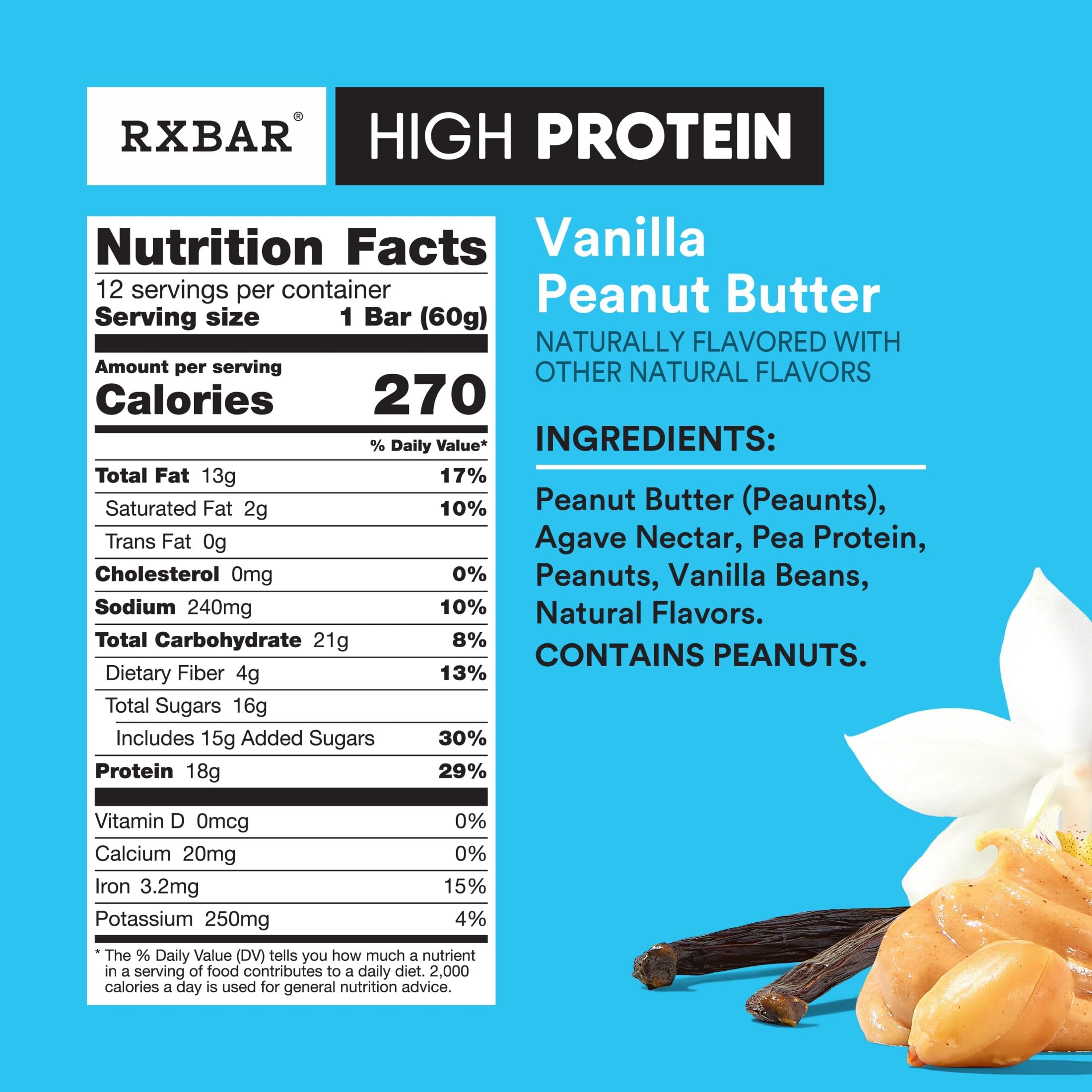 RXBAR single unwrapped bar revealing chewy texture and peanut pieces for satisfying bite