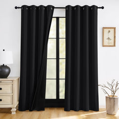RYB HOME front view of two 84 inch blackout panels showing full coverage and style