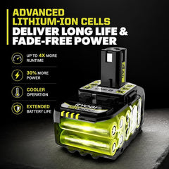 RYOBI PBP004 rear slide mount showing compatibility with ONE+ tools for tool flexibility