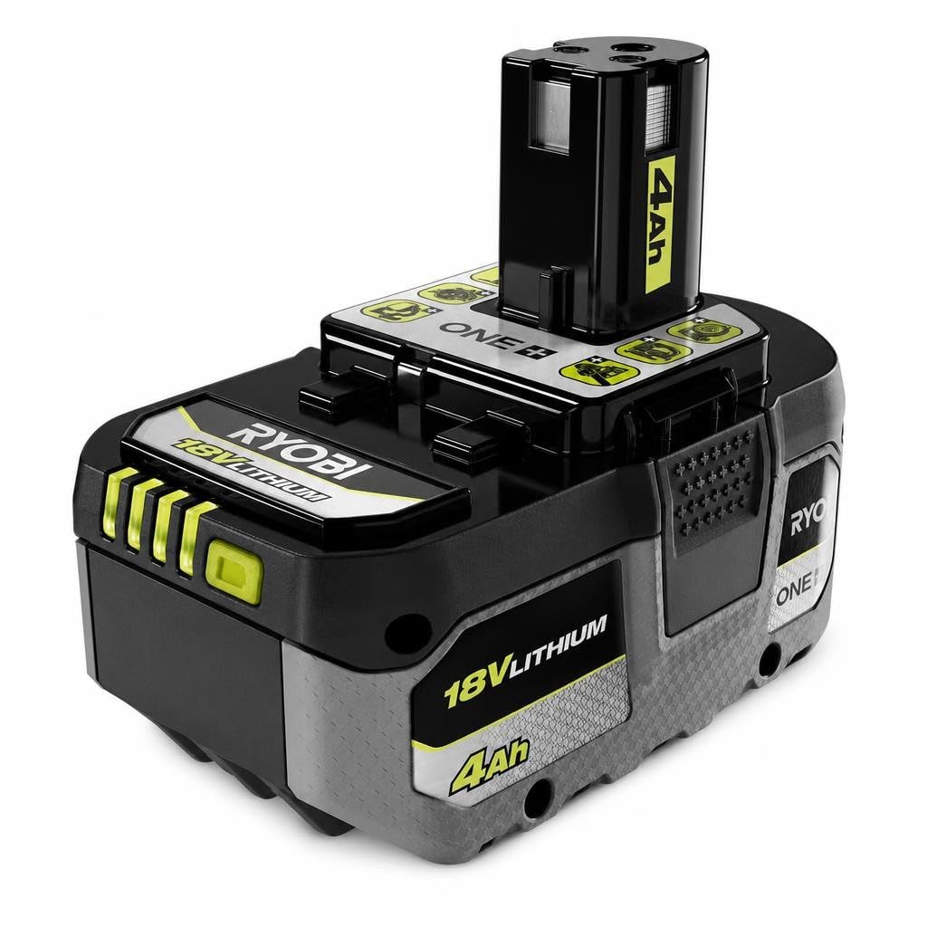 RYOBI PBP004 front view showing pack and durable housing for longer runtime