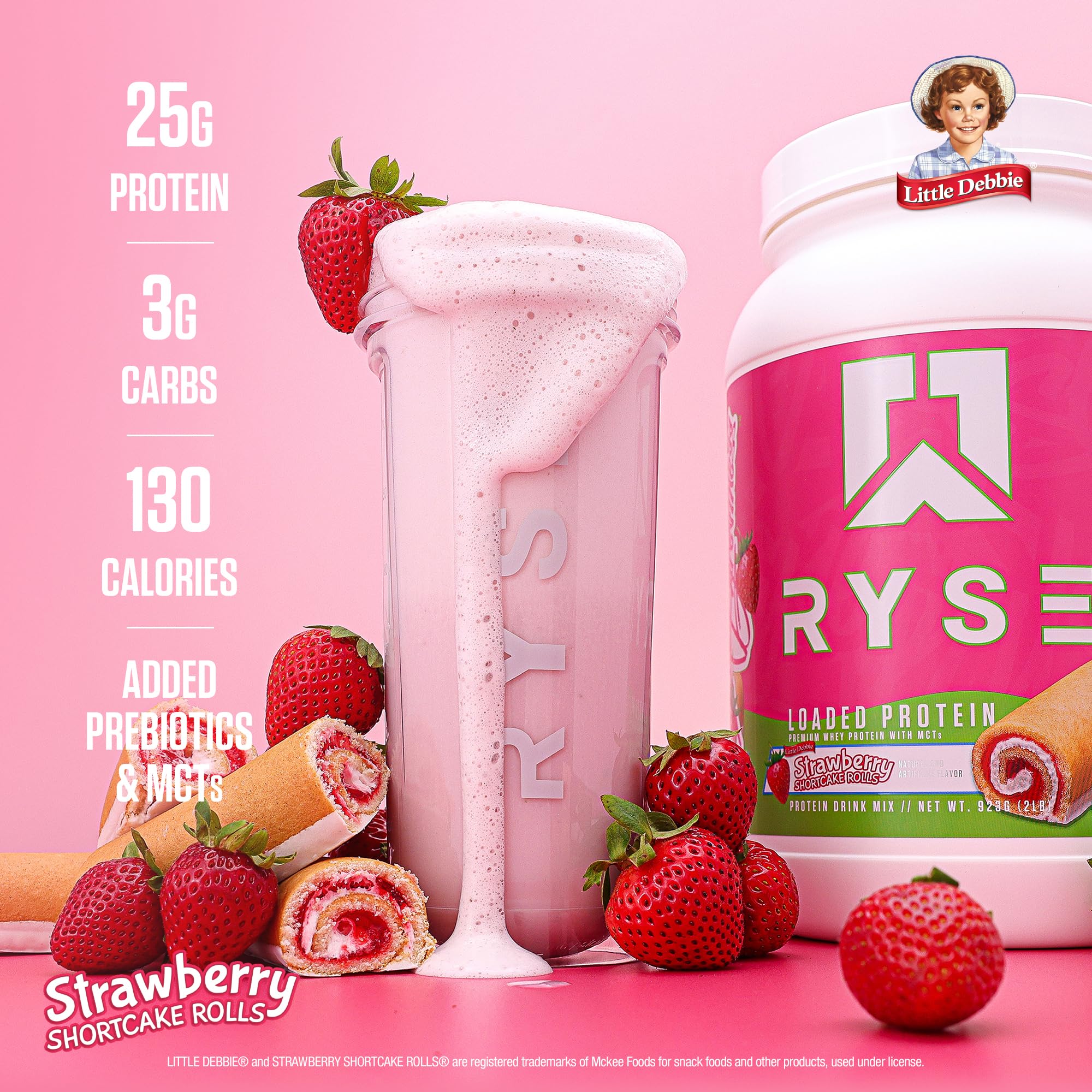 RYSE Up Supplements prepared shake in glass demonstrating dessert taste without sugar