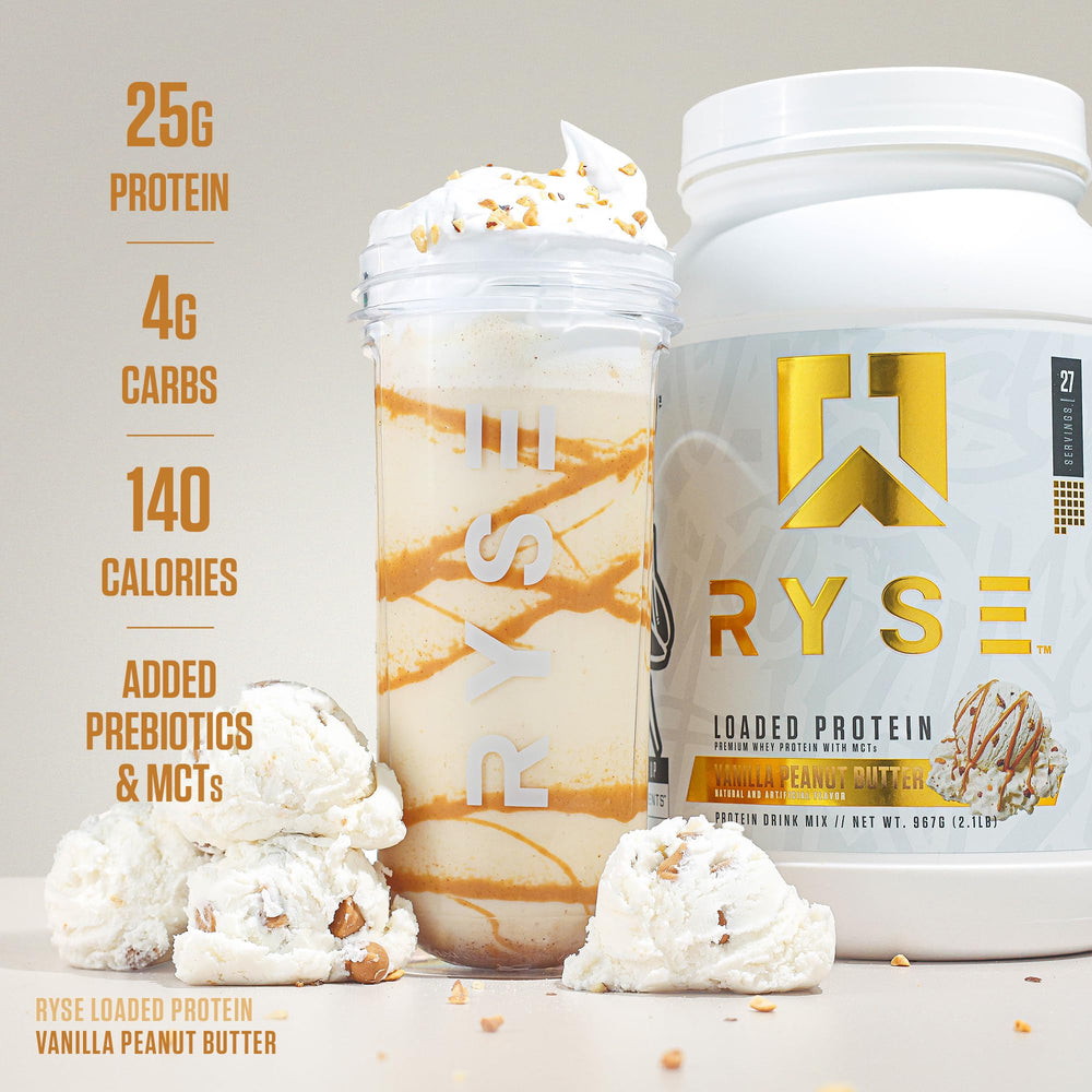RYSE Up Supplements prepared shake in glass demonstrating creamy taste